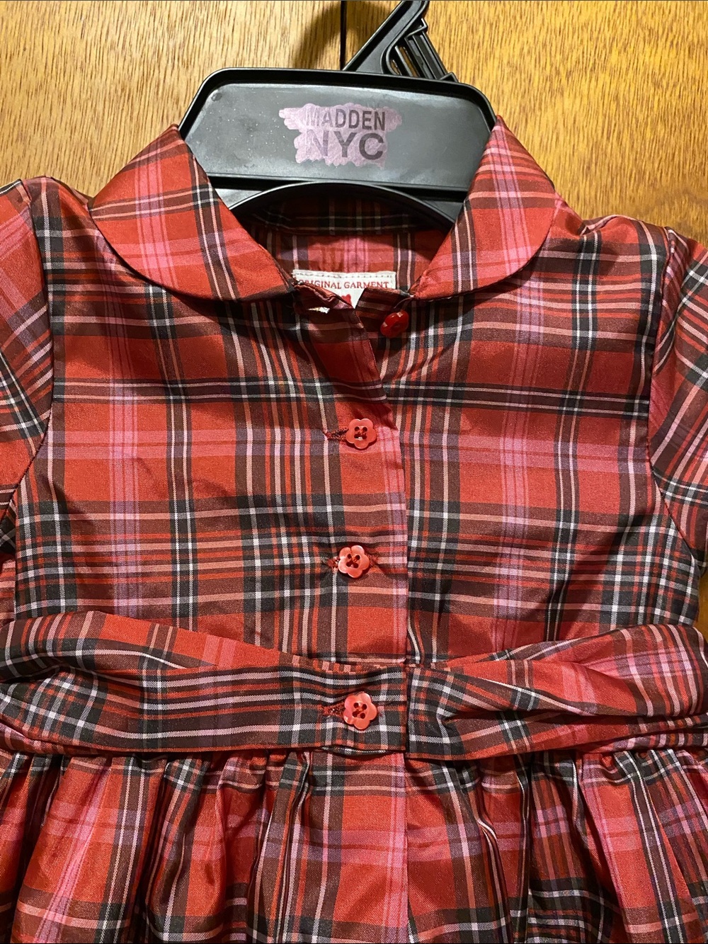 Baby Gap Reddish Pink Plaid Short-Sleeve Party Dress - Picture 6 of 14